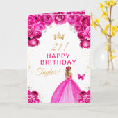 Carte Rose Floral Blonde Coiffeuse Fille Joyeux Annivers (Fleur jaune)