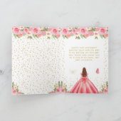 Carte Rose Floral Brown Coiffeuse Joyeux anniversaire (Intérieur)