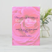 Carte rose Floral Faire-part de mariage (Debout devant)