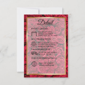 Carte Rose Floral Gold Mariage islamique Détail