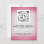 Carte Rose Floral QR Code Bourgogne gris rose (Dos)