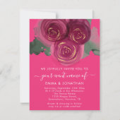 Carte Rose Floral QR Code Bourgogne Marsala Candy (Devant)