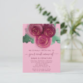 Carte Rose Floral QR Code Bourgogne Marsala rose (Debout devant)