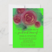 Carte Rose Floral QR Code Bright Green Marsala (Devant)