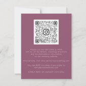 Carte Rose Floral QR Code Graphite Bourgogne Marsala (Dos)