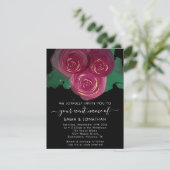 Carte Rose Floral QR Code Mariage Marsala Black (Debout devant)