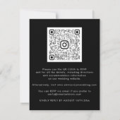 Carte Rose Floral QR Code Mariage Marsala Black (Dos)