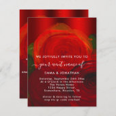 Carte Rose Floral QR Code Vin rouge Élégant (Devant / Derrière)