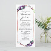 Carte Rose Floral violet or Mariage de cadre géométrique (Debout devant)