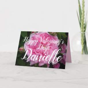 Carte Rose florale vintage rose Fête des amoureux