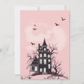 Carte rose foncé pour Halloween effrayant (Dos)