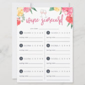 Carte Rosé Garden | Fiche d'appréciation de dégustation  (Devant)