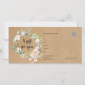 Carte Rose Garland Rustic Kraft Certificat cadeau (Devant)