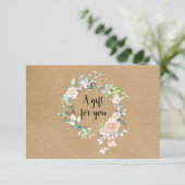 Carte Rose Garland Rustic Kraft Certificat cadeau (Debout devant)