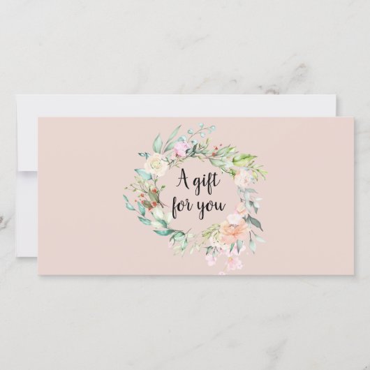 Carte Rose Garland Script Certificat cadeau d'affaires (Devant)