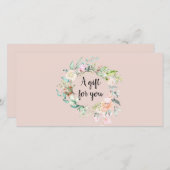 Carte Rose Garland Script Certificat cadeau d'affaires (Devant / Derrière)
