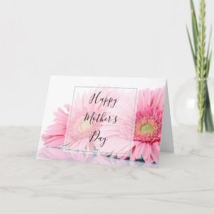 Carte Rose Gerbera Daisies Élégante Photo Fête des Mères