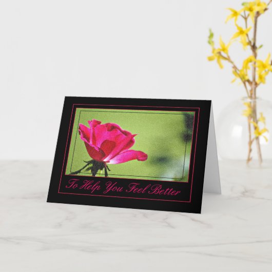 Carte rose Get Well (Fleur jaune)