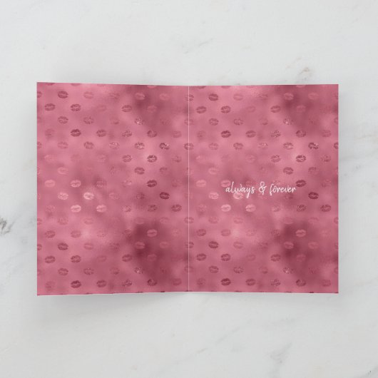 Carte Rose Glitzy Lips Love (Intérieur)