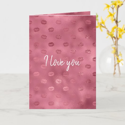 Carte Rose Glitzy Lips Love (Fleur jaune)