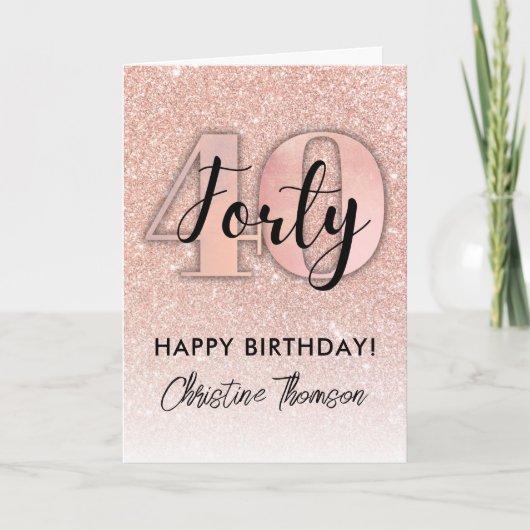 Carte rose Gold 40e anniversaire (Devant)