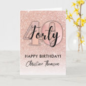 Carte rose Gold 40e anniversaire (Fleur jaune)