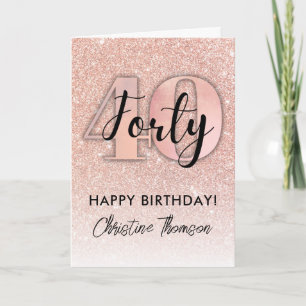 Carte rose Gold 40e anniversaire