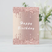 Carte Rose Gold Blush Parties scintillant Drives Luxury  (Debout devant)