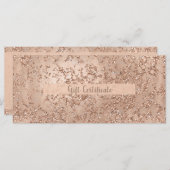 Carte Rose Gold Blush Pink Glam Sparkle certificat cadea (Devant / Derrière)