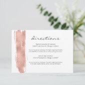 Carte rose Gold Brushstroke Bat mitzvah Directions (Debout devant)