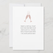 Carte rose Gold Champagne Toast 21e Anniversaire (Dos)