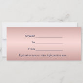 Carte Rose Gold Ciseau Marine Blue Cheveux Certificats c (Dos)