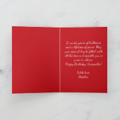 Carte Rose Gold Diamond 90th Birthday Red Sparkle (Intérieur)