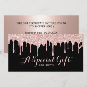 Carte Rose Gold Drives Salon Spa Certificats cadeaux