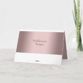Carte Rose Gold Élégant Fleurs Dessinées à la Main Merci (Dos)