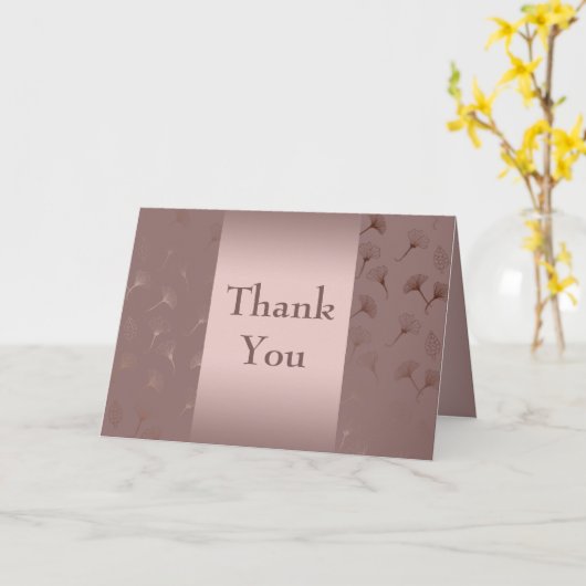 Carte Rose Gold Élégant Fleurs Dessinées à la Main Merci (Fleur jaune)