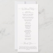 Carte Rose Gold Eucalyptus Elegant Chic Wedding Programm (Dos)