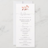 Carte Rose Gold Eucalyptus Elegant Chic Wedding Programm (Devant)