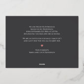 Carte rose Gold Faire-part de naissance Foil (Verso)