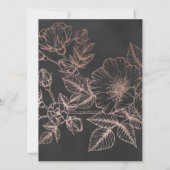 Carte Rose Gold Floral Dix Questions Mariage Jeu (Dos)