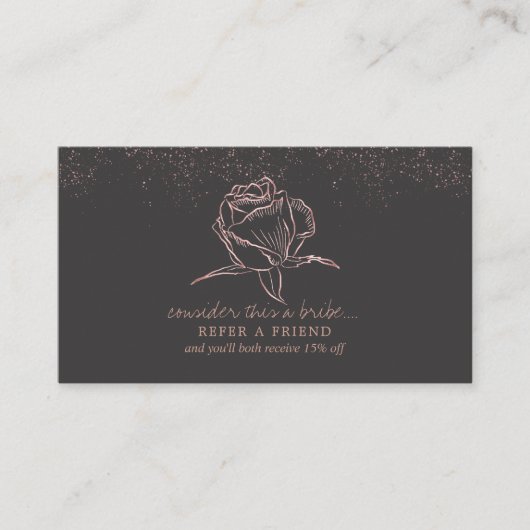 Carte rose Gold Floral Logo de référence (Devant)