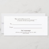 Carte Rose Gold Floral Mandala Spa Certificat cadeau (Dos)