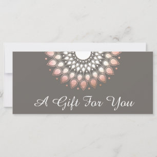 Carte Rose Gold Floral Mandala Spa Certificat cadeau