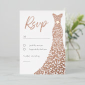 Carte rose Gold Foil Bride ou RSVP Anniversaire (Debout devant)