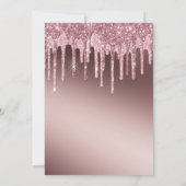Carte Rose Gold Glitter Drip Noël (Dos)