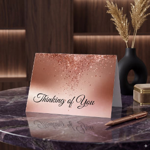 Carte Rose Gold Glitter Drip Sympathie