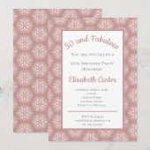 Carte Rose Gold Grey & Rose 50 et Fabuleux anniversaire (Devant / Derrière)