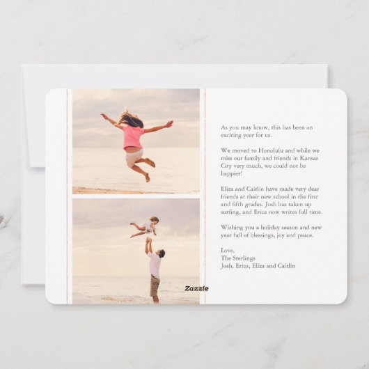 Carte rose Gold Joyeux Noël Script (Dos)