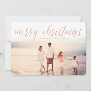 Carte rose Gold Joyeux Noël Script
