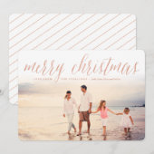Carte rose Gold Joyeux Noël Script (Devant / Derrière)